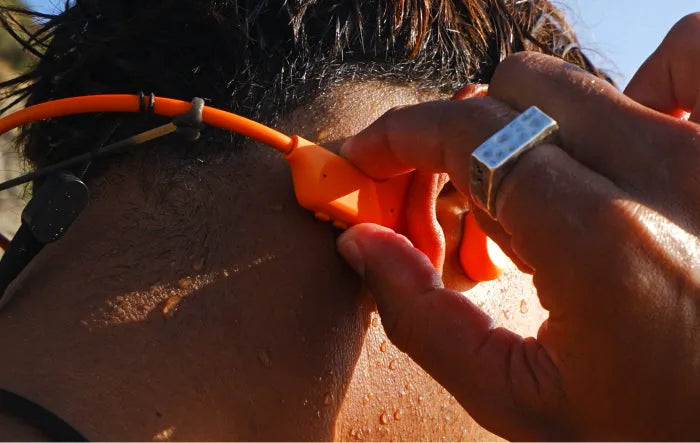 AONIC Flow waterproof headphones loaded with music and ready for a phone-free session
