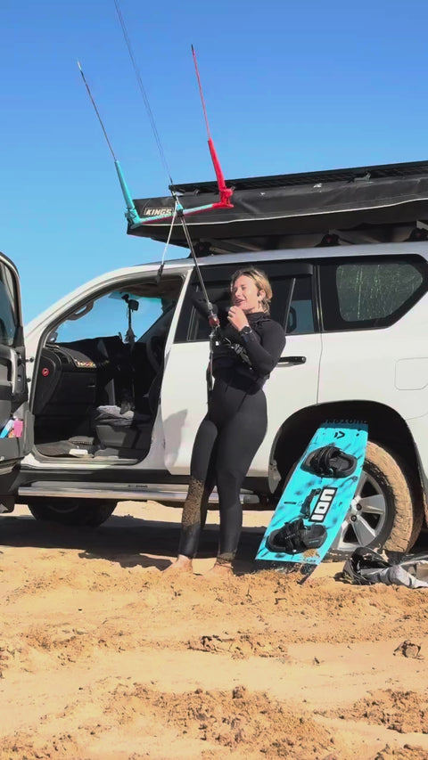 Rubi kitesurfing with AONIC Flow